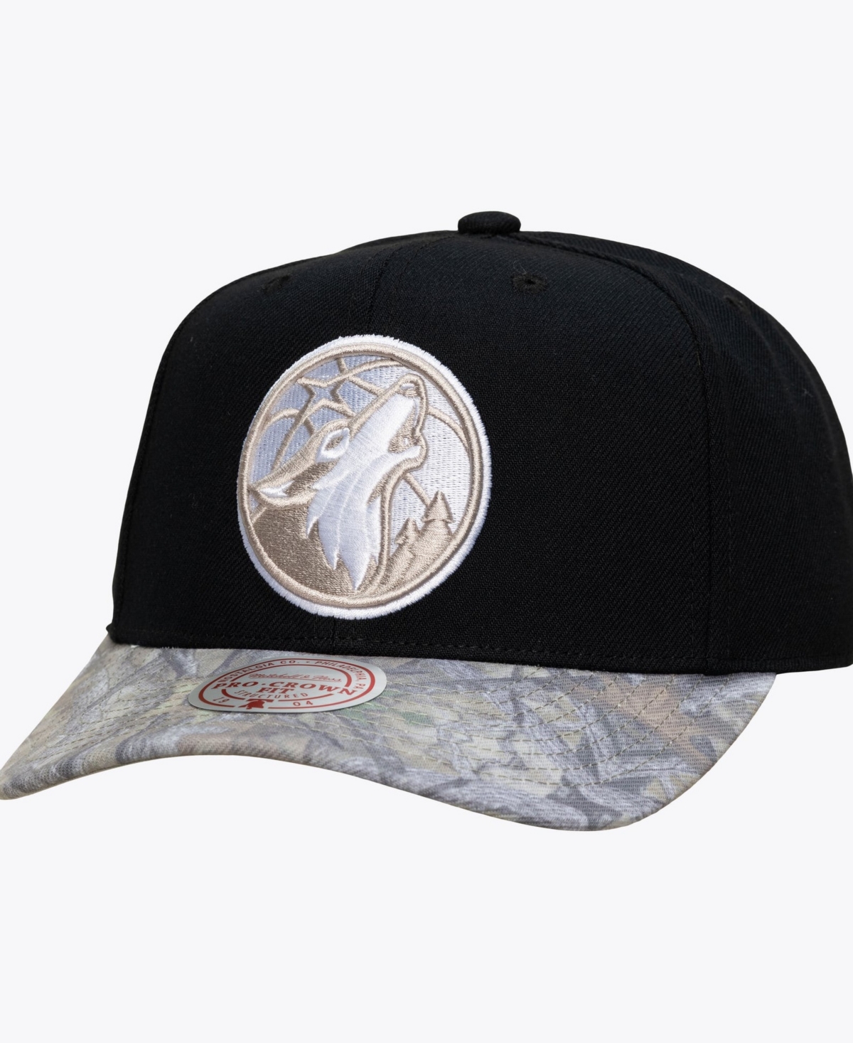 Mitchell & Ness Men's Black/Camo Minnesota Timberwolves Midnight Timber Pro Crown Snapback Hat - Black, Camo