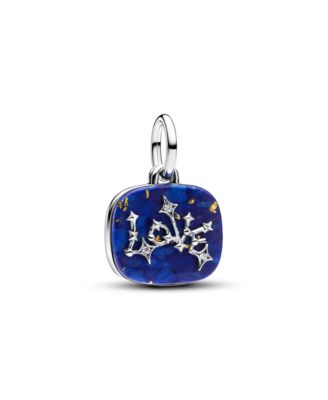 Imitation Lapis Lazuli and Cubic Zirconia Celestial-Inspired Double Dangle Charm