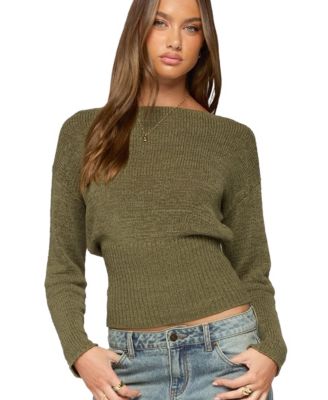 Women's Tezi Boat Neck Long Sleeve Knit Top