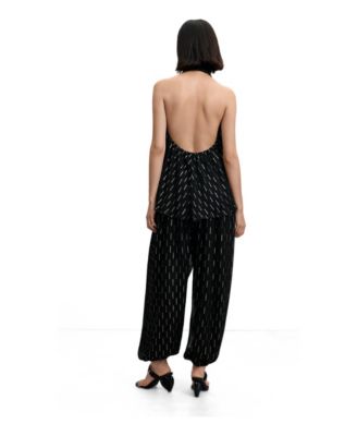 Women's balloon pants with metallic details