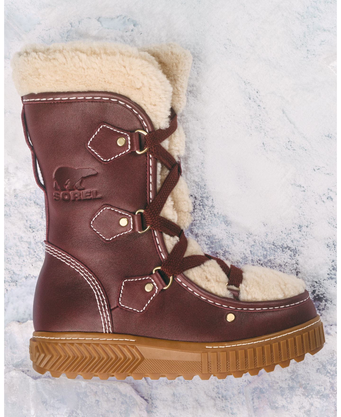 Женские ботинки Sorel Ona Ave Alpine LX Tall, цвет: Красный / Карамельный — фото 7