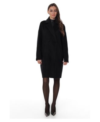 Women's Noir Cashmere-Blend Double-Breasted Mid-Length Overcoat