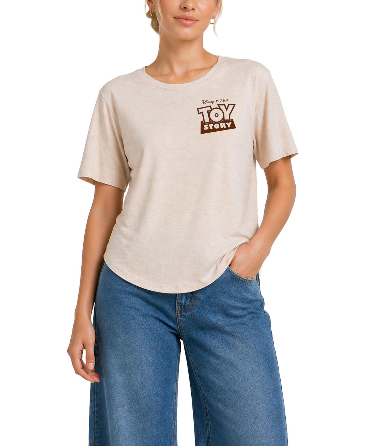 Женская футболка Toy Story Juniors' Sheriff Woody Show Oversized Graphic, цвет: Берёзовый — фото 1