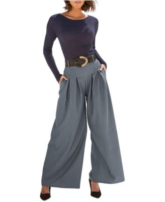 Women's High-Waist Extra-Wide-Leg Pleated Trousers