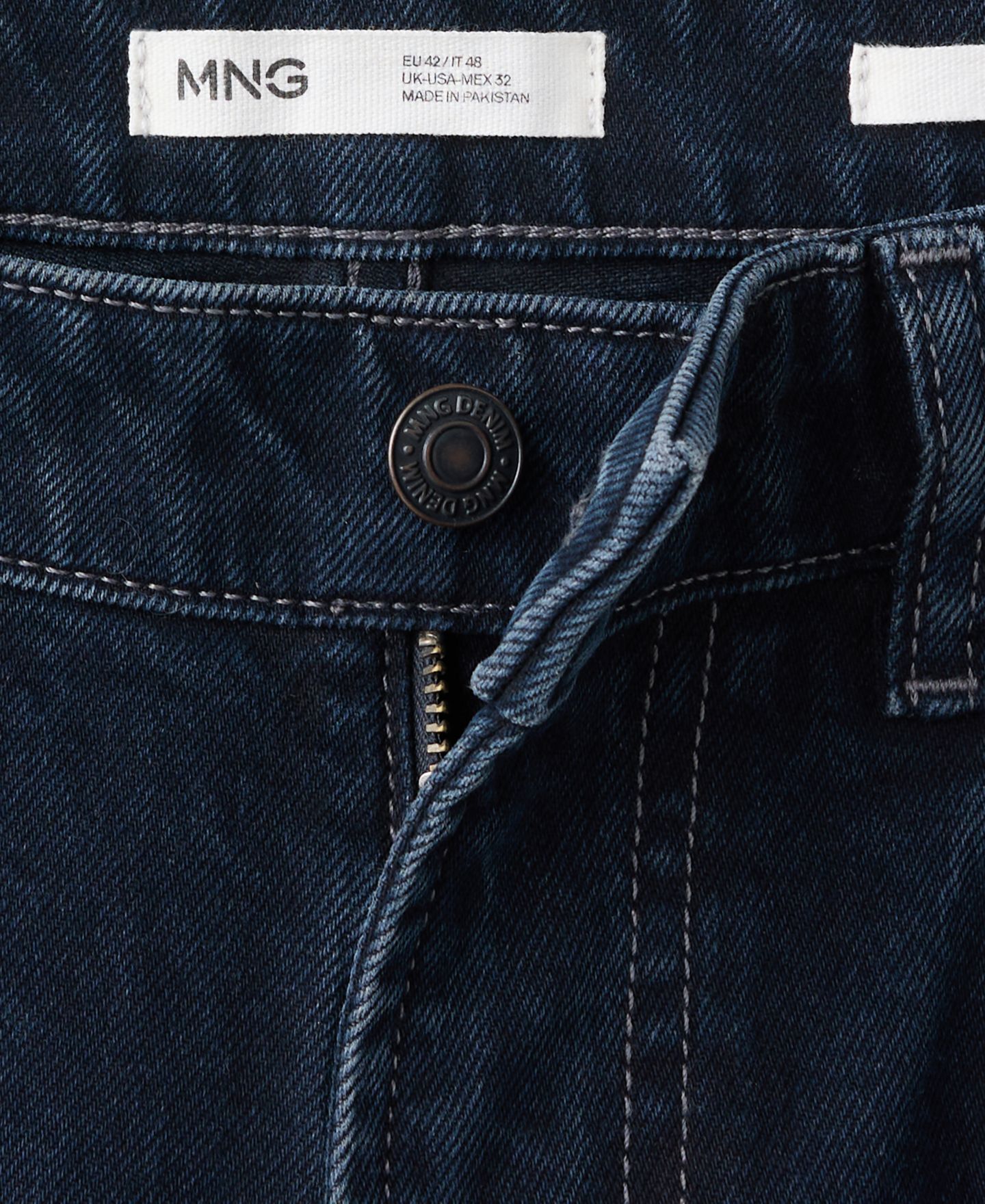 Мужские джинсы Mango Ben Tapered Mid-Rise, цвет: Глубокий тёмный синий — фото 5