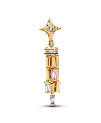 Cubic Zirconia 14k Gold-Plated Shooting Star Dangle Charm