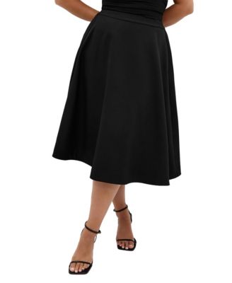Plus Size Pia A-Line Midi Skirt
