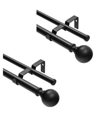 DD15 1-Inch Adjustable Double Curtain Rod Set, 28-48 Inches, 2-Pack
