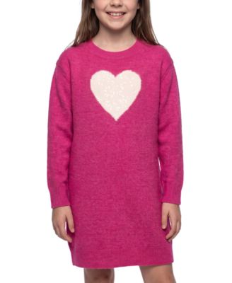 Girls' 7-16 Sequin Heart Valentine's Day Long-Sleeve Dress