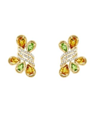 Citrine (1.93 ct. t.w.) & Peridot (0.83 ct. t.w.) Earrings in 14k Yellow Gold
