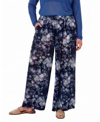 Plus Size Thames Wide-Leg High-Rise Mesh Pants