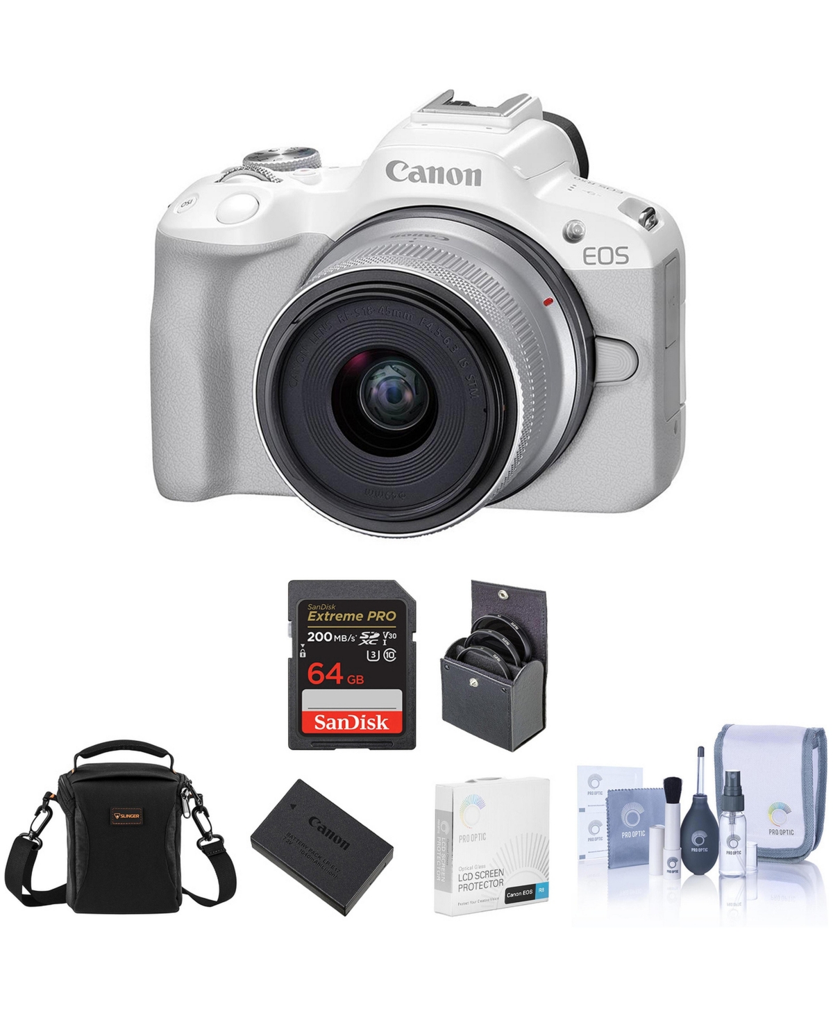 Canon Eos R50 24.2-Megapixel Mirrorless Camera Kit - White