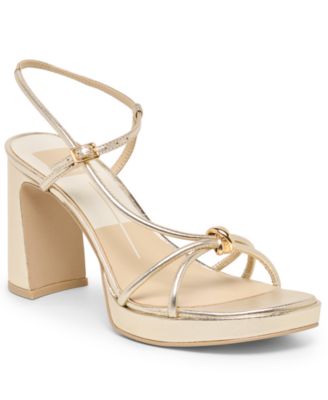 Women's Odete Gold Embellishment Platform Ankle Strap Sandals