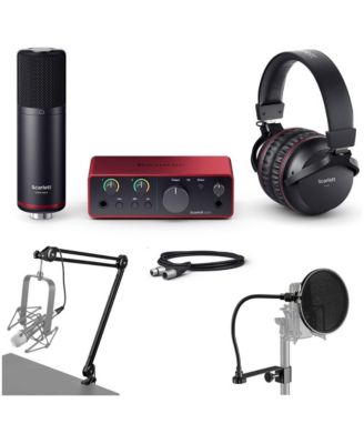 Scarlett Solo Studio 4th Gen USB Audio Interface with Broadcast Arm & 10' XLR Cable Bundle