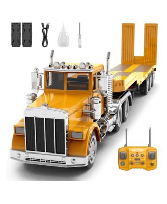 1:20 Scale Remote Control Dual-Smoke Toy Semi-Truck and Trailer