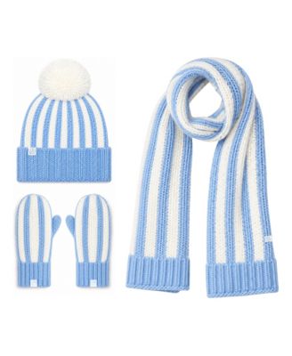 Regatta Striped Cold Weather Bobble Hat, Mittens and Scarf, 3-Piece Set