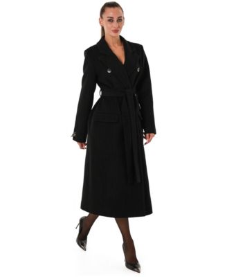 Women's Sterling Wool-Blend Stripe Fitted Coat