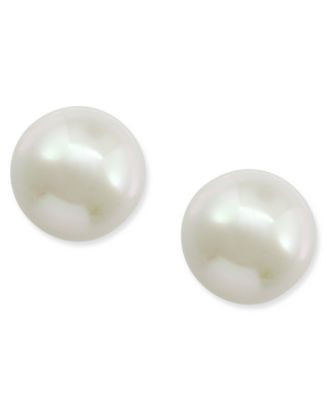 Majorica - 14k Gold Earrings, Imitation Pearl Stud