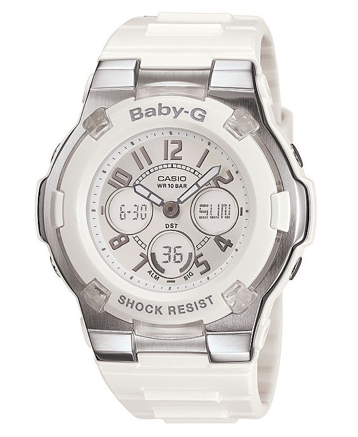 G Shock Women s White Resin Strap Watch BGA110 7B Macy s