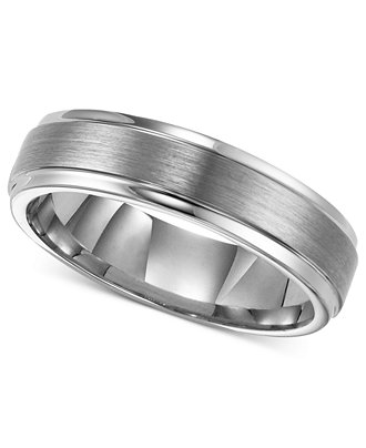 Triton Men's Tungsten Carbide Ring, 6mm Comfort Fit Wedding Band ...