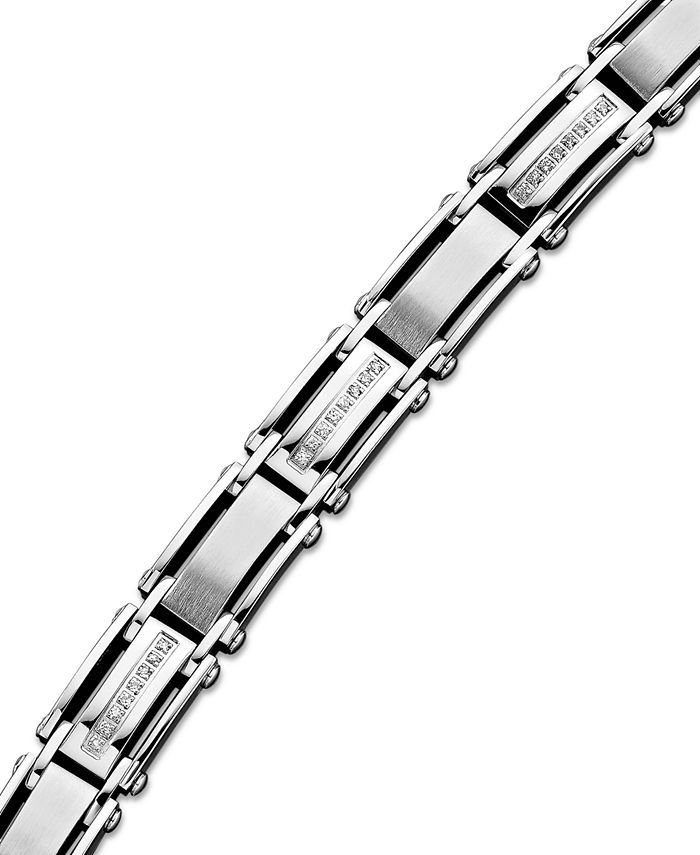 Macy's - Men's Diamond Bracelet in Stainless Steel (1/2 ct. t.w.)