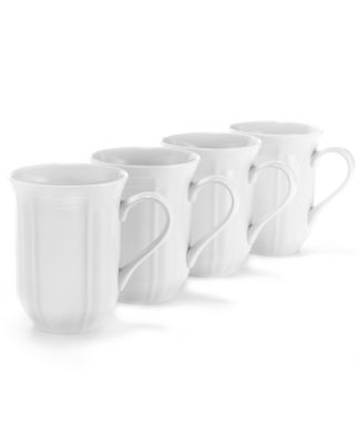 Dinnerware, Set of 4 Antique White Cappuccino Mugs