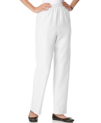 Photo 1 of Alfred Dunner Classics Pull-On Straight-Leg Pants in Petite and Petite Short