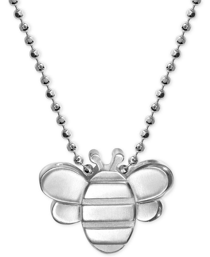 Alex Woo - Bumble Bee Pendant Necklace in Sterling Silver