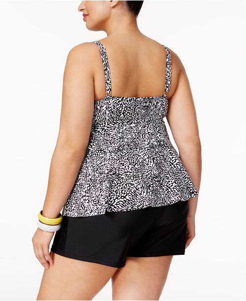 Island Escape Plus Size Swim Shorts, Created for Macy's Swimwear