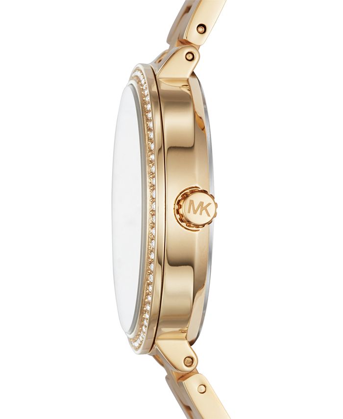 Michael Kors Women's Garner Gold-Tone Stainless Steel Bracelet Watch ...