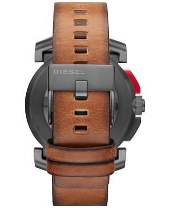 Diesel Men s Light Brown Leather Strap Hybrid Smart Watch 47x58mm