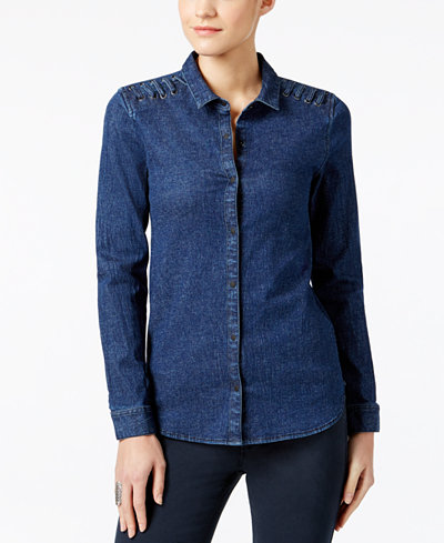 Calvin Klein Jeans Lace-Up Denim Shirt