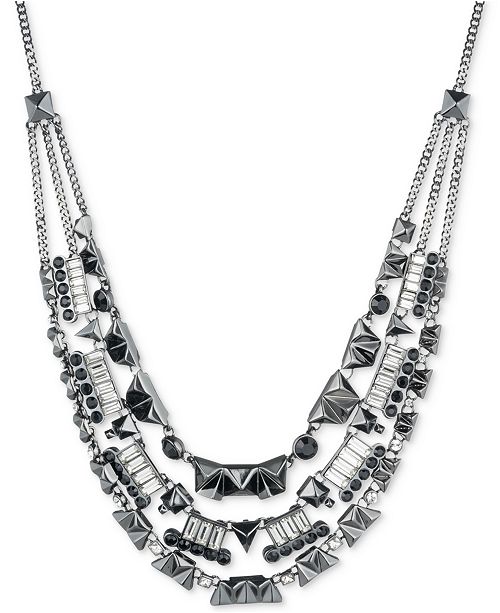 Givenchy Hematite-Tone Multi-Layer Crystal Collar Necklace ... (500 x 613 Pixel)