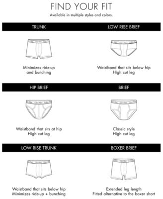 calvin klein men's underwear sizing