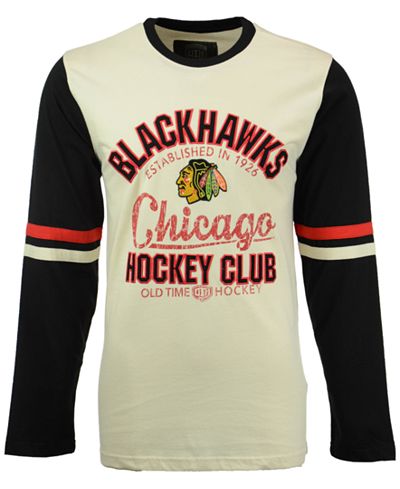 Old Time Hockey Men's Chicago Blackhawks Chisel Long Sleeve T-Shirt