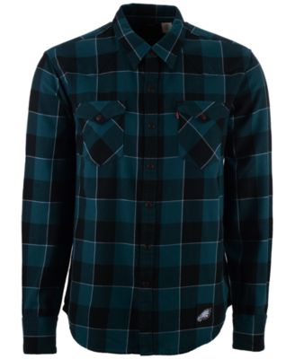 Levi's - Men's Philadelphia Eagles Plaid Barstow Western Long-Sleeve Shirt