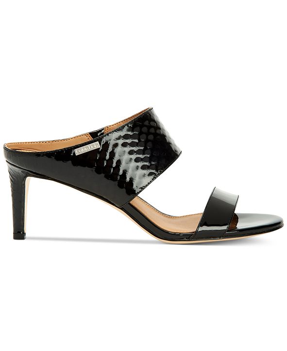calvin klein women's cecily slip on heeled dress sandals