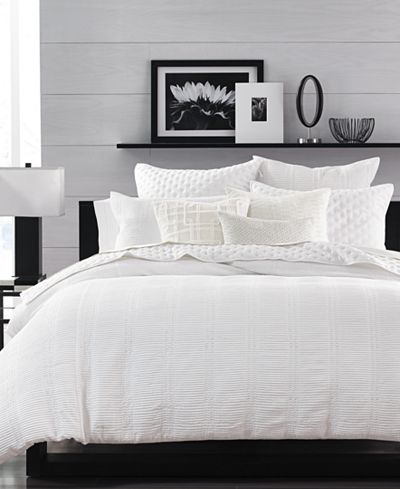 Hotel Collection Pleated Stripe King Duvet Cover, Created ...
