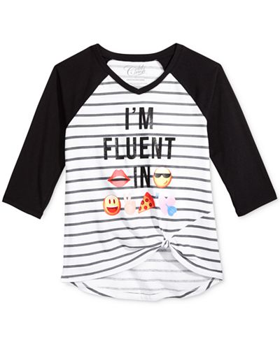 Hybrid I'm Fluent In Emoji Girls T-Shirt, Big Girls (7-16)