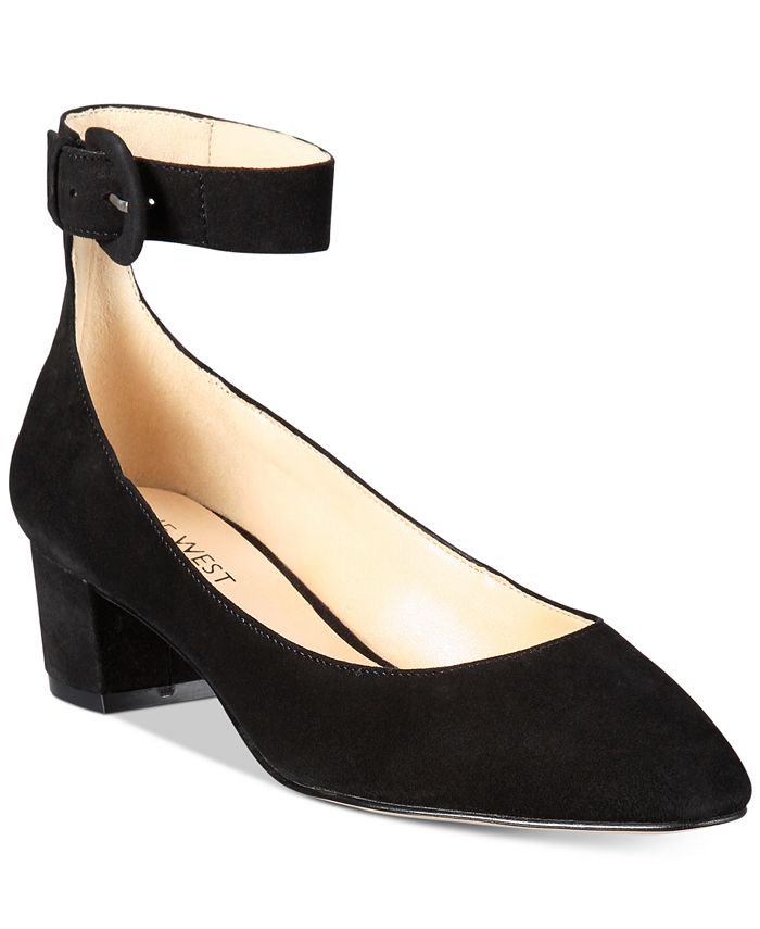 Nine West Brianyah Buckle Block Heel Pointed Pumps Macy s