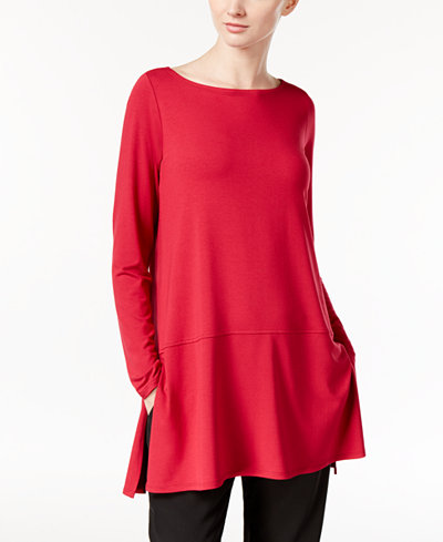 Eileen Fisher Boat-Neck Tunic with seam detail, A Macy's Exclusive ...