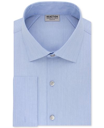 Kenneth Cole Reaction Men&#39;s Slim-Fit Techni-Cole Stretch Performance French-Cuff Dress Shirt ...