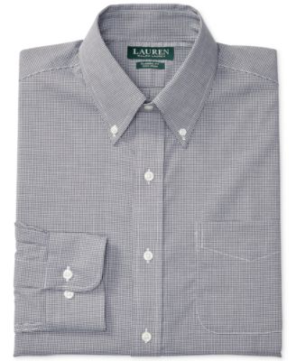 Lauren Ralph Lauren - Men's Classic/Regular Fit Non-Iron Check Poplin Dress Shirt