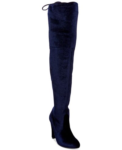 Steve Madden Women's Gorgeous Velvet Over-The-Knee Block-Heel Boots