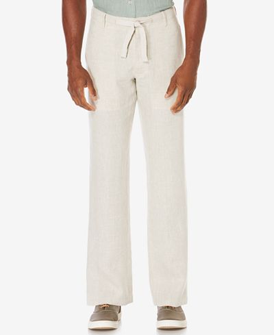 Perry Ellis Men's Linen Drawstring Pants - Pants - Men - Macy's