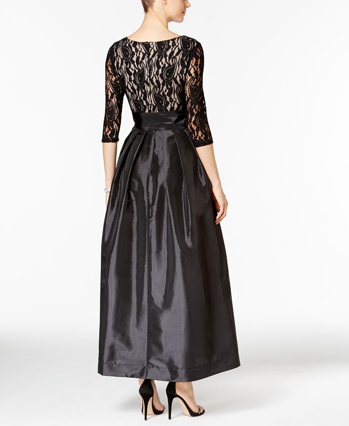 rm richards high low taffeta gown