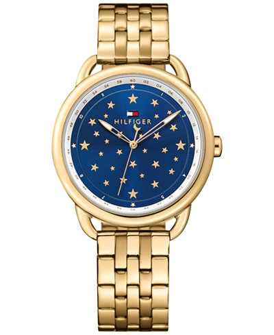 Tommy Hilfiger Women's Casual Sport Gold-Tone Stainless Steel Bracelet Watch 36mm 1781737