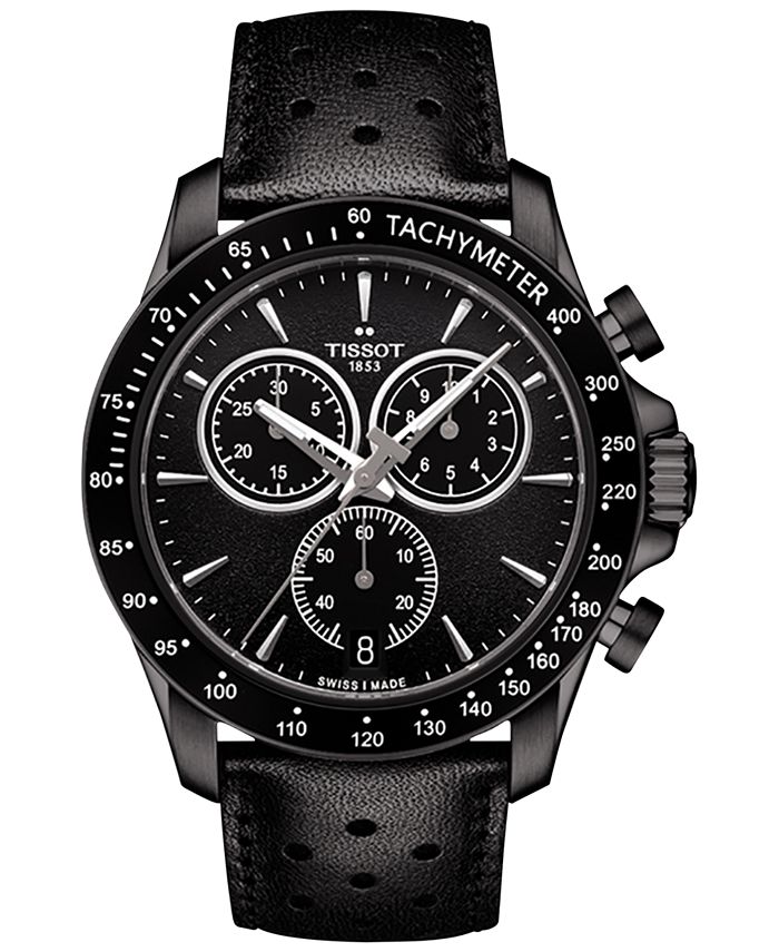 Tissot v8 black cheap leather strap