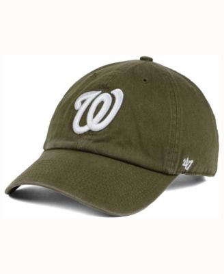 47 Brand Washington Nationals Olive White Clean Up Cap - Macy's