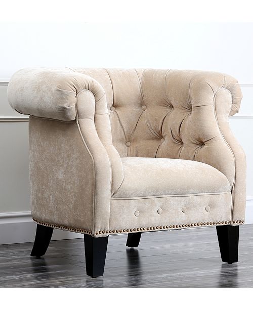 Abbyson Living Lorona Nailhead Trim Armchair Reviews Furniture Macy S